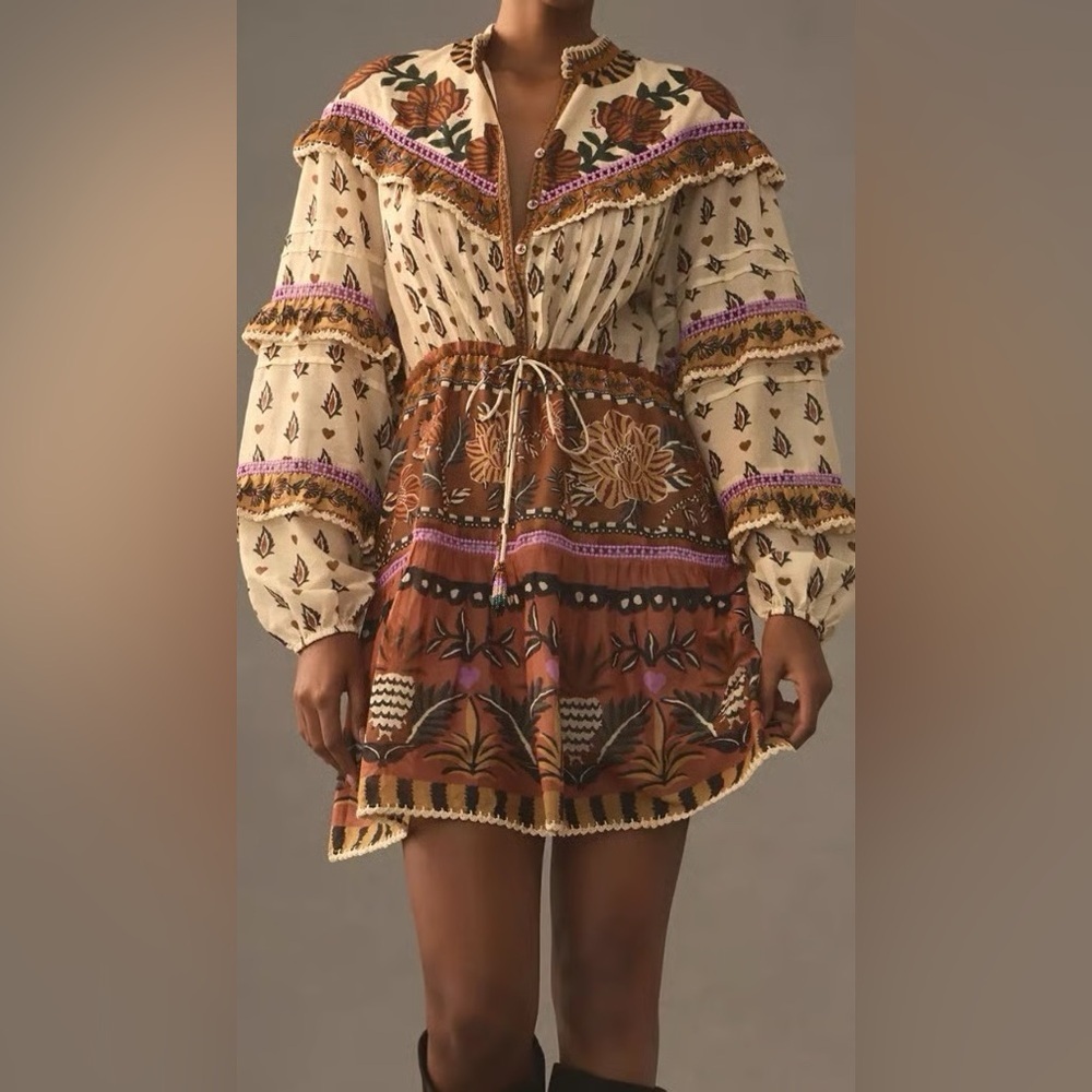 Farm Rio Ainika Floral Ruffle Dress